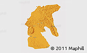 Political 3D Map of Tsamba Mangotsi (Foug.), cropped outside