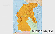 Political 3D Map of Tsamba Mangotsi (Foug.), lighten