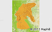 Political 3D Map of Tsamba Mangotsi (Foug.), physical outside