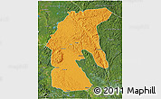 Political 3D Map of Tsamba Mangotsi (Foug.), satellite outside