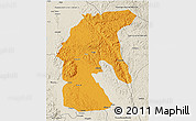 Political 3D Map of Tsamba Mangotsi (Foug.), shaded relief outside
