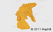 Political 3D Map of Tsamba Mangotsi (Foug.), single color outside