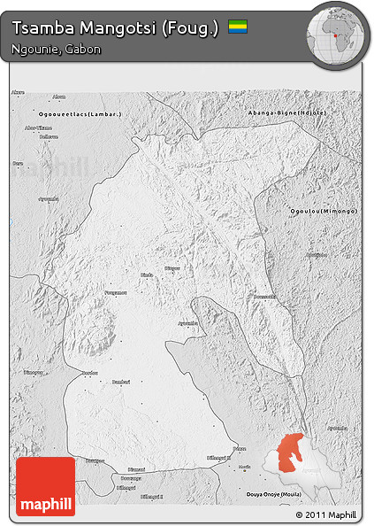 Silver Style 3D Map of Tsamba Mangotsi (Foug.)