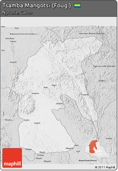 Silver Style 3D Map of Tsamba Mangotsi (Foug.)