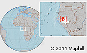 Gray Location Map of Tsamba Mangotsi (Foug.), highlighted parent region, hill shading