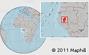 Gray Location Map of Tsamba Mangotsi (Foug.), hill shading