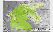 Physical Panoramic Map of Tsamba Mangotsi (Foug.), desaturated