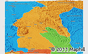 Political Panoramic Map of Tsamba Mangotsi (Foug.)