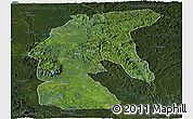Satellite Panoramic Map of Tsamba Mangotsi (Foug.), darken