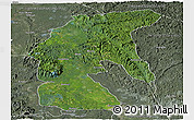 Satellite Panoramic Map of Tsamba Mangotsi (Foug.), semi-desaturated