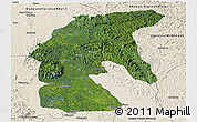 Satellite Panoramic Map of Tsamba Mangotsi (Foug.), shaded relief outside
