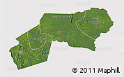 Satellite 3D Map of Ogooue-Ivindo, cropped outside