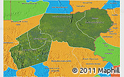 Satellite 3D Map of Ogooue-Ivindo, political outside