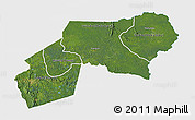 Satellite 3D Map of Ogooue-Ivindo, single color outside