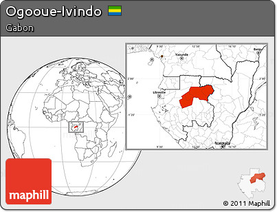 Blank Location Map of Ogooue-Ivindo