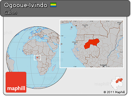 Gray Location Map of Ogooue-Ivindo