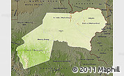 Physical Map of Ogooue-Ivindo, darken