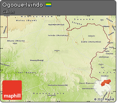 Physical Map of Ogooue-Ivindo
