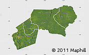Satellite Map of Ogooue-Ivindo, single color outside
