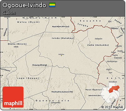Shaded Relief Map of Ogooue-Ivindo