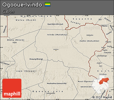 Shaded Relief Map of Ogooue-Ivindo