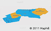 Political Panoramic Map of Ogooue-Ivindo, cropped outside