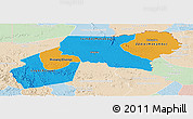Political Panoramic Map of Ogooue-Ivindo, lighten