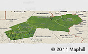 Satellite Panoramic Map of Ogooue-Ivindo, shaded relief outside