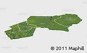 Satellite Panoramic Map of Ogooue-Ivindo, single color outside