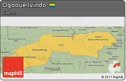 Savanna Style Panoramic Map of Ogooue-Ivindo