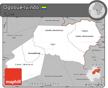 Gray Simple Map of Ogooue-Ivindo