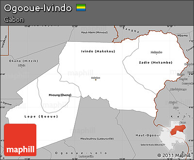 Gray Simple Map of Ogooue-Ivindo