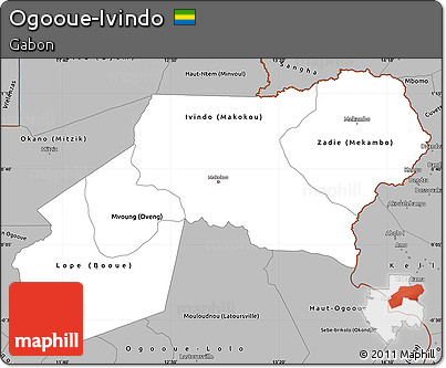 Gray Simple Map of Ogooue-Ivindo