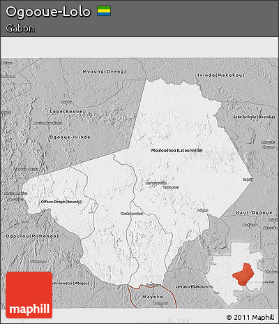 Gray 3D Map of Ogooue-Lolo