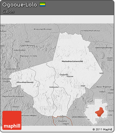 Gray 3D Map of Ogooue-Lolo