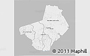 Gray 3D Map of Ogooue-Lolo, single color outside
