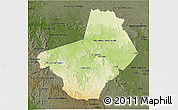 Physical 3D Map of Ogooue-Lolo, darken
