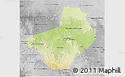 Physical 3D Map of Ogooue-Lolo, desaturated