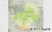 Physical 3D Map of Ogooue-Lolo, semi-desaturated