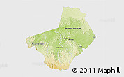 Physical 3D Map of Ogooue-Lolo, single color outside