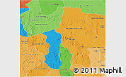 Political 3D Map of Ogooue-Lolo, political shades outside