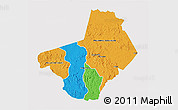 Political 3D Map of Ogooue-Lolo, single color outside