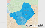 Political Shades 3D Map of Ogooue-Lolo, lighten