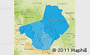 Political Shades 3D Map of Ogooue-Lolo, physical outside