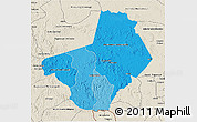 Political Shades 3D Map of Ogooue-Lolo, shaded relief outside