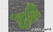 Satellite 3D Map of Ogooue-Lolo, desaturated