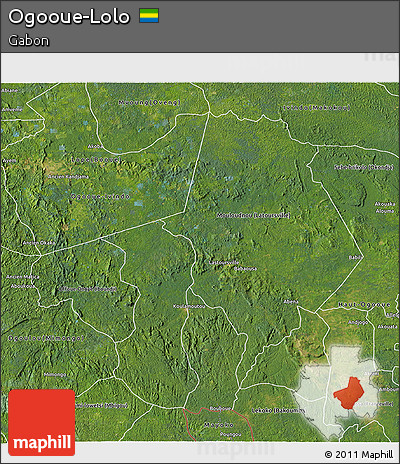 Satellite 3D Map of Ogooue-Lolo