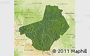 Satellite 3D Map of Ogooue-Lolo, physical outside