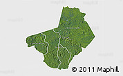 Satellite 3D Map of Ogooue-Lolo, single color outside