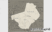 Shaded Relief 3D Map of Ogooue-Lolo, darken
